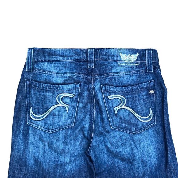 Rock & Republic Embroidered Jeans Size 34 Blue - Picture 2 of 8